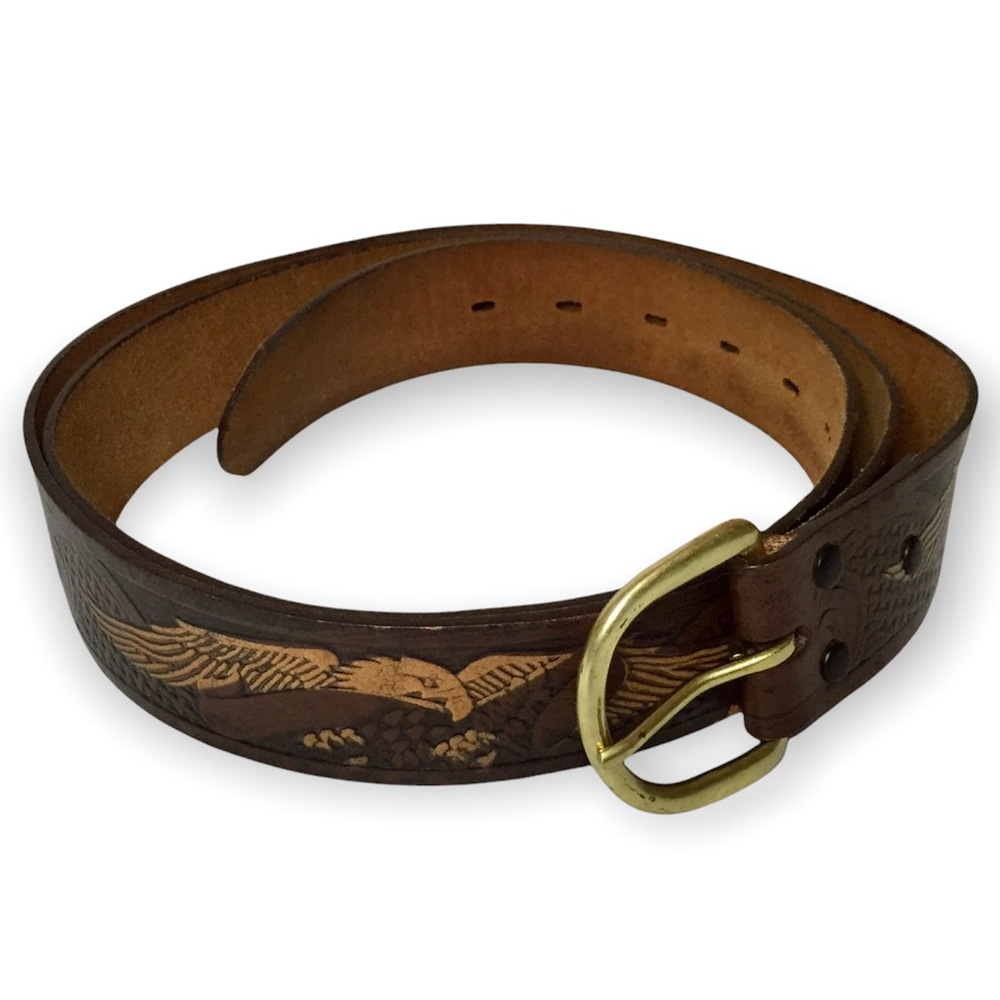 Wrangler Leather Eagle Belt 3XL/50 Brown, Brass